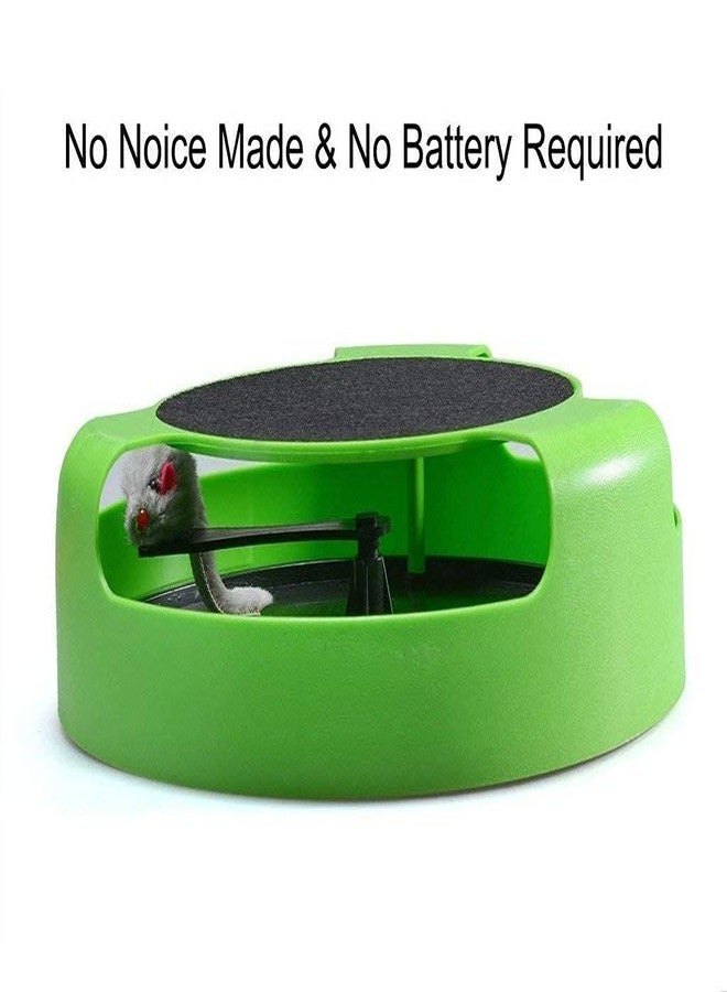 Pups&Pets لعبة Pups&Pets Catch The Mouse Cat Scratcher التفاعلية للقطط والقطط الصغيرة، مزودة بفأر يركض ولوحة خدش (أخضر) - Image 3